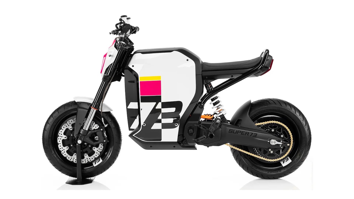 A view of the all-new SUPER73 C1X concept electric motorbike - a small-displacement machine meant to live in the grey zone between electric bicycle and electric motorcycle.