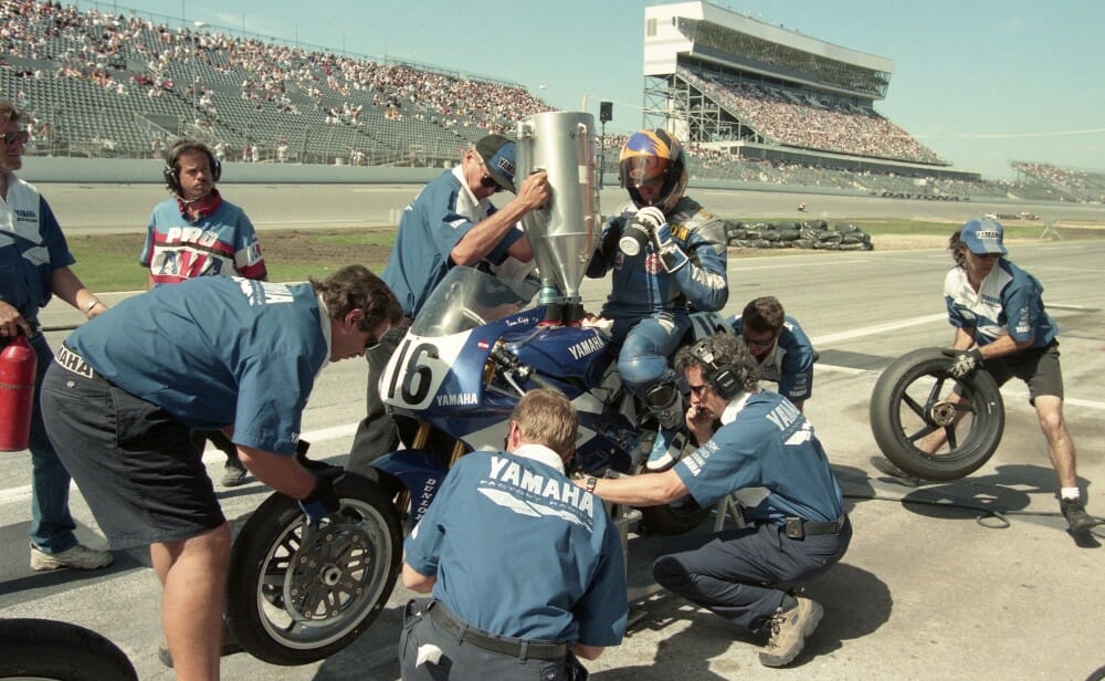 A view of the pit stops in the history of MotoAmerica - the fastest of which will garner a 2022 victory in the Pit Stop Challenge and include a $16,000 reward.