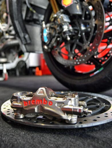 A view of Brembo brakes, including the executive chairman Matteo Tiraboschi of the Italian brake manufacturer