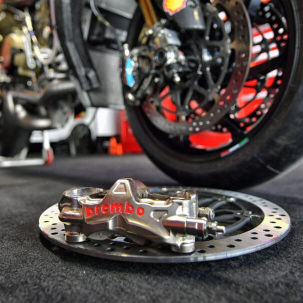 A view of Brembo brakes, including the executive chairman Matteo Tiraboschi of the Italian brake manufacturer