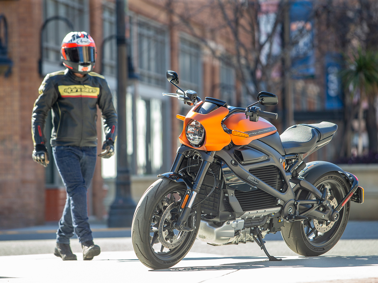 A view of the LiveWire ONE electric motorcycle