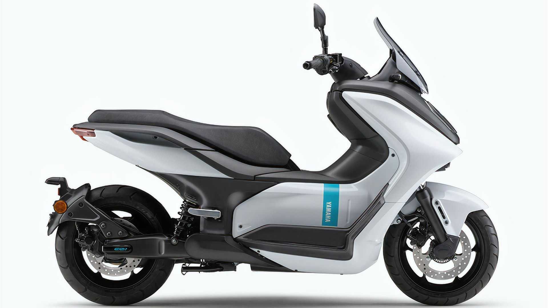 A view of the all-new Yamaha E01 Scooter, currently headed for Japan with future debuts in the EU and the rest of Asia