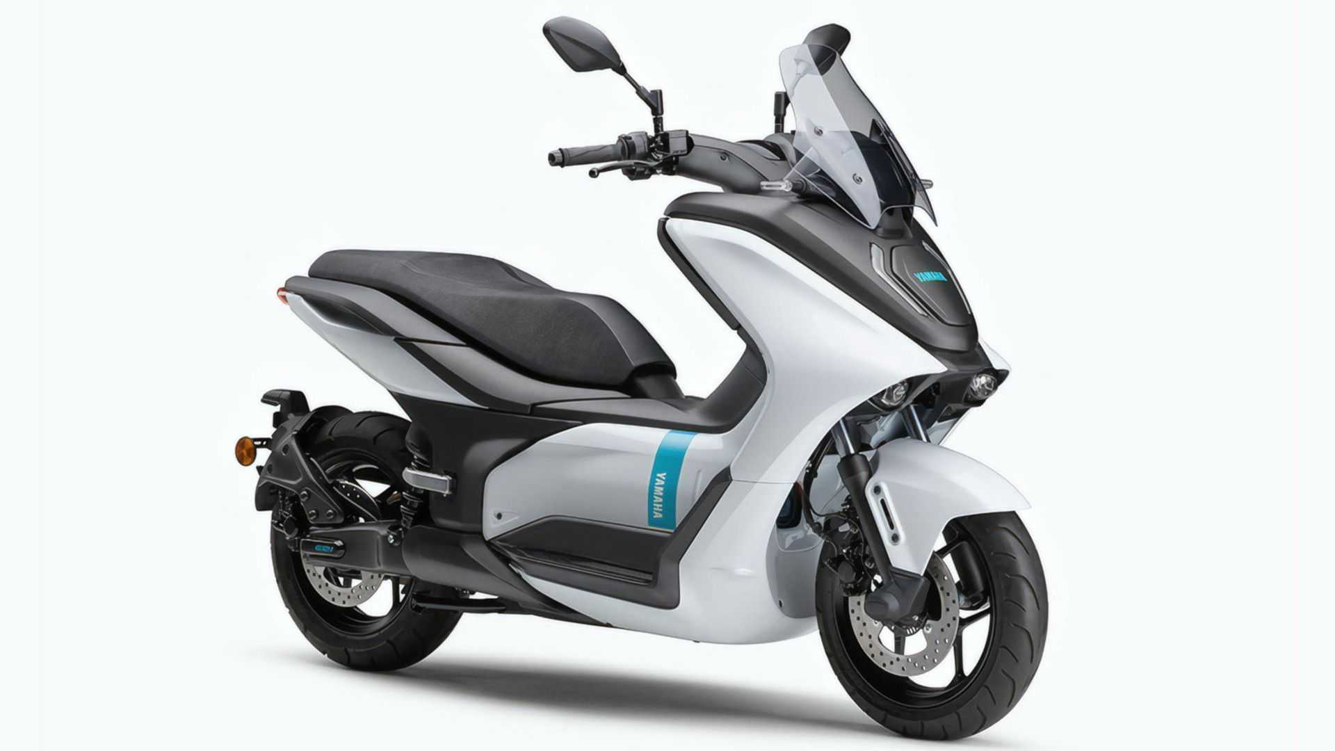 A view of the all-new Yamaha E01 Scooter, currently headed for Japan with future debuts in the EU and the rest of Asia