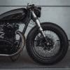 a 1979 Yammie XS650 from custom bike shop Motocrew that features a long, blacked out aesthetic