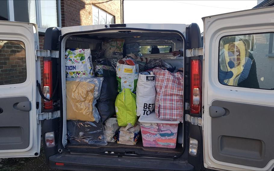 A van full of donations for Ukraine