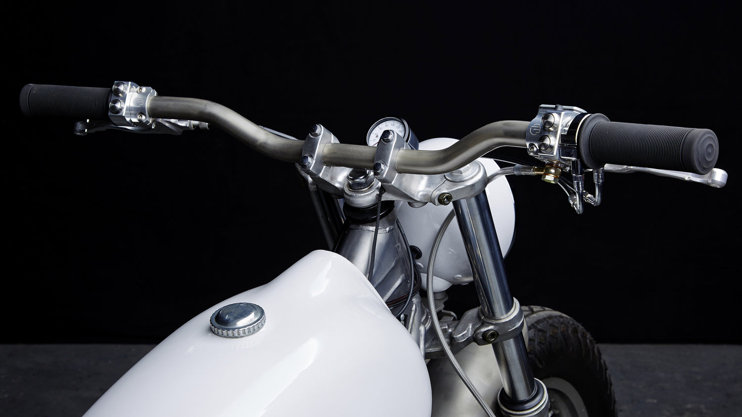 A view of the custom The Kawasaki W650 ‘Skin Milk’, Courtesy of Bad Winners