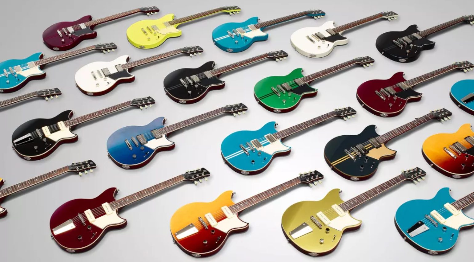 A view of the cafe racer-inspired guitars courtesy of Yamaha Corporation, which have gotten a refresh for 2022