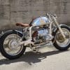 A view of the BMW SURVIVOR - Lord Drake Custom's newest cafe racer offering out if their shop in Spain