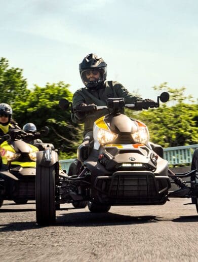 A view of the new Can Am lineup, including the Ryker and Spyder