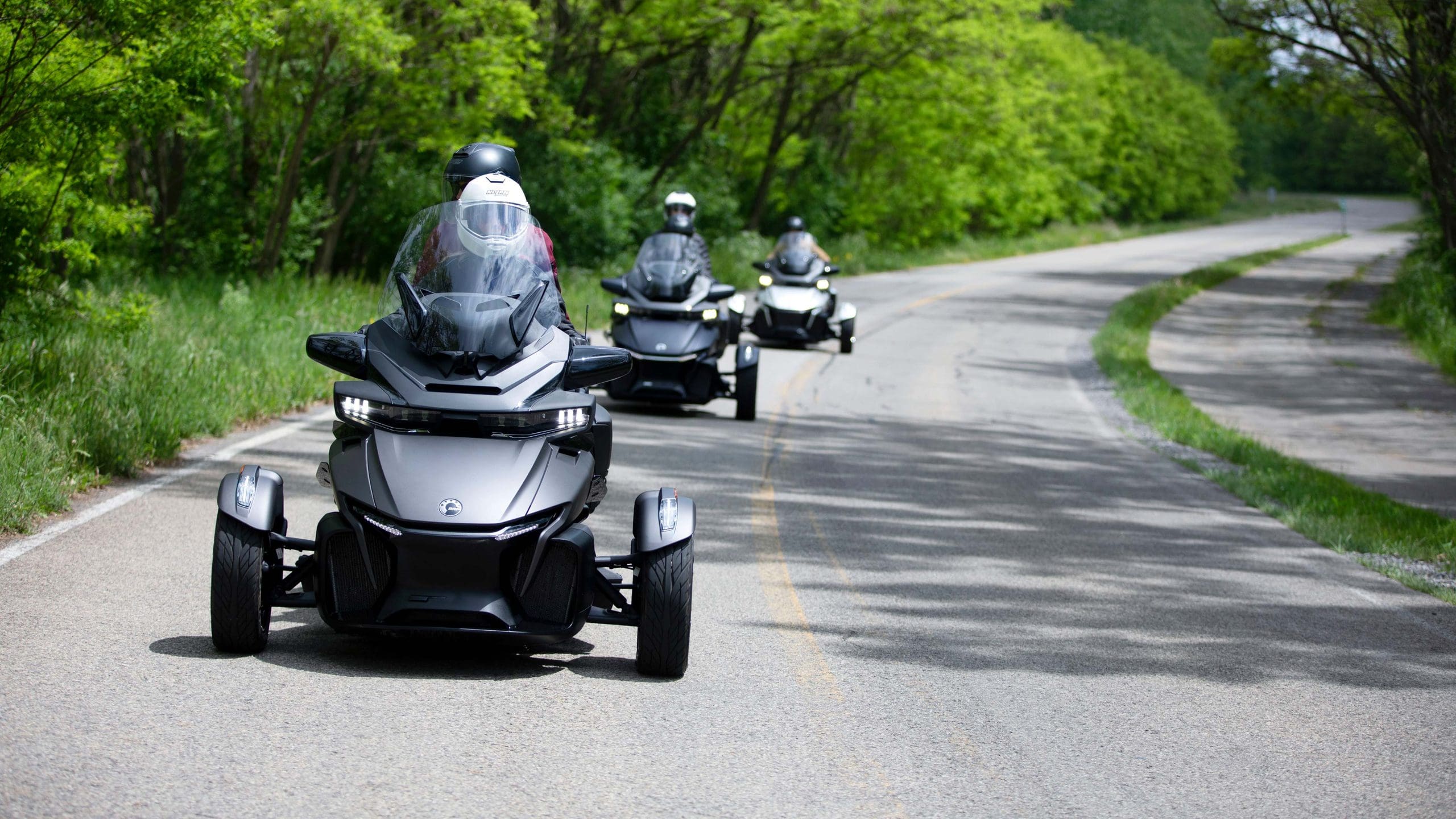 A view of the new Can Am lineup, including the Ryker and Spyder