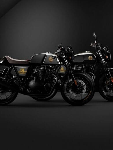 A studio image of the 120th Anniversary 650 Twins for Europe