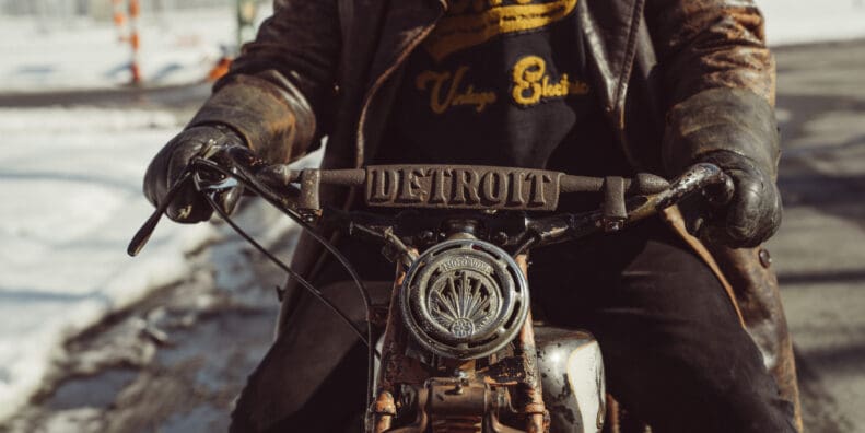 A view of the all-new 1929 Indian Four that features an electric powertrain