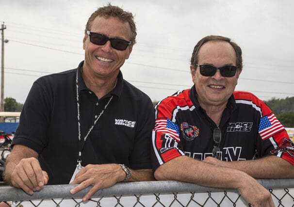 A view of Vance and Hines, founders of the brand of the same name, prior to their being inducted into the Daytona-based Motorsports Hall of Fame