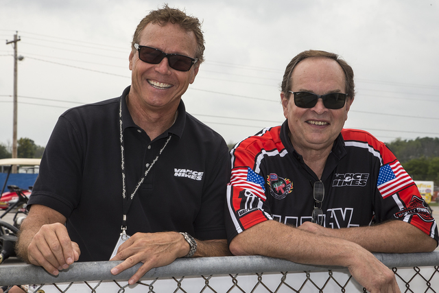 A view of Vance and Hines, founders of the brand of the same name, prior to their being inducted into the Daytona-based Motorsports Hall of Fame