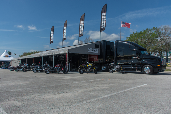 A view of Vance and Hines, founders of the brand of the same name, prior to their being inducted into the Daytona-based Motorsports Hall of Fame