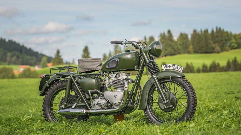 The original Triumph TR6 motorcycle from The Great Escape movie fully restored and photographed recently