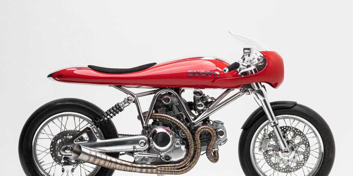 A view of the Ducati FUSE, a bike created for Ed Boyd as a means of having his dream bike come to life.