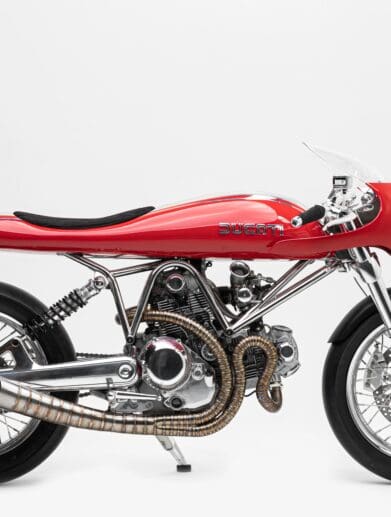 A view of the Ducati FUSE, a bike created for Ed Boyd as a means of having his dream bike come to life.