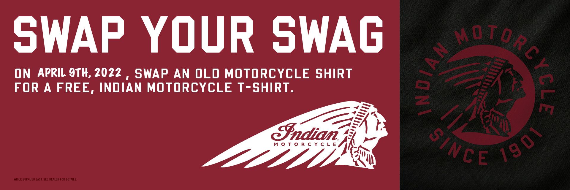 A view of the swap your swag event that is being held by indian motorcycles