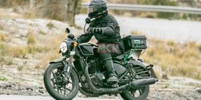 A view of the Royal Enfield Super Meteor 650 that was spotted by MCN