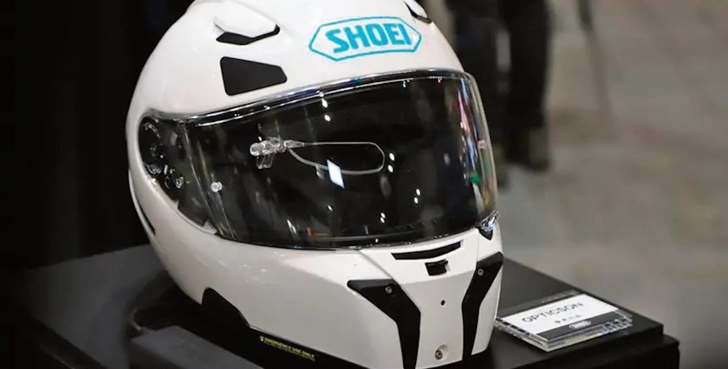 the Shoei Opticson helmet as showed at the recent Osaka and Tokyo motorcycle shows
