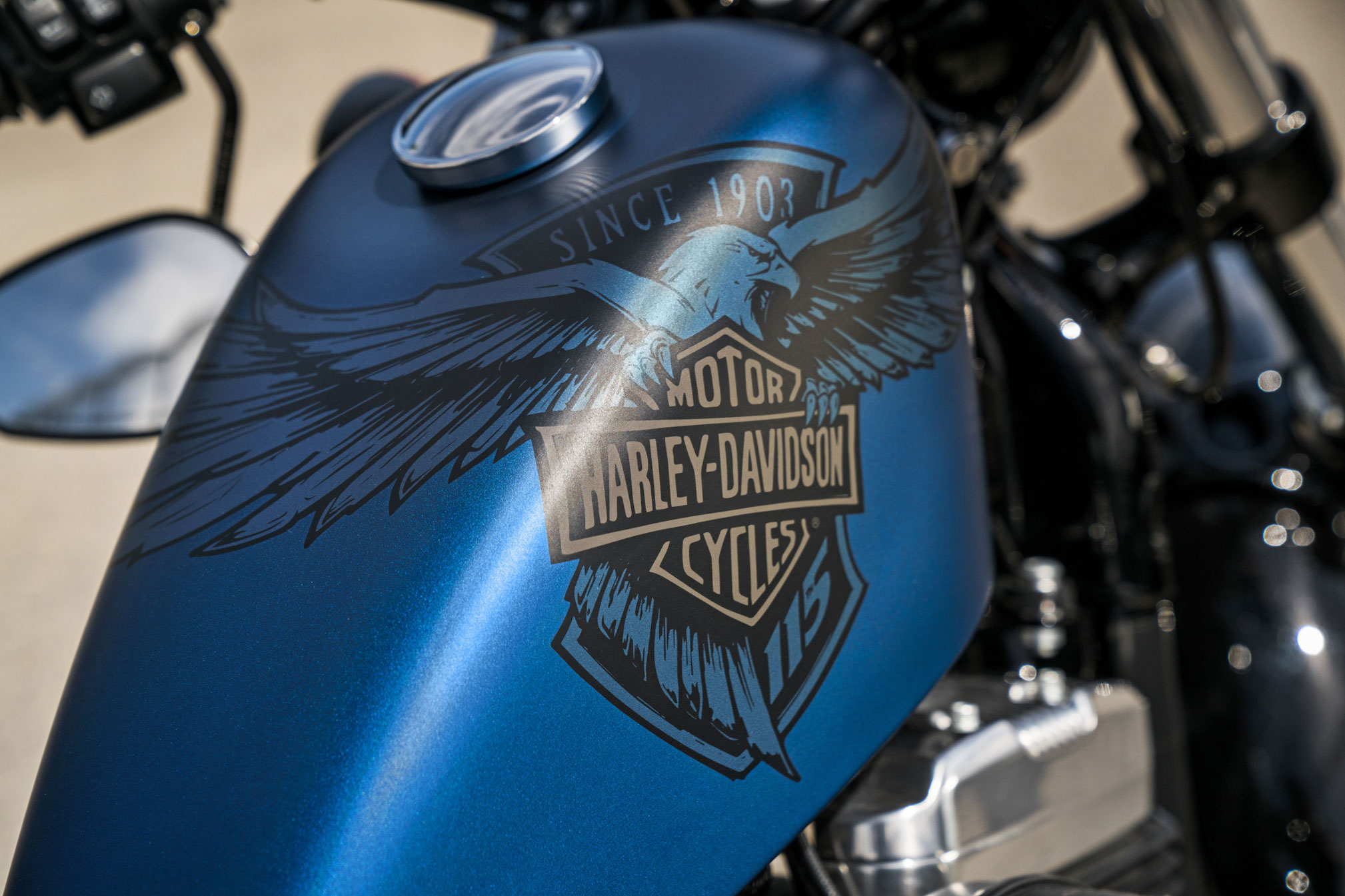 A view of the Halrery-Dvaidson motorcycle - a thing to be celebrated, with the brand initiating a Harley-Davidson Homecoming Challenge in commemoration of 120 years of service to the moto community