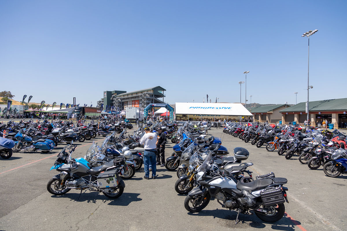 A view of the Progressive IMS Outdoors crowds gathered in respect for all things two-wheels