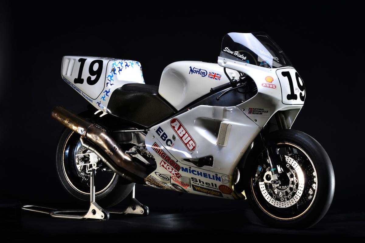 The 1992 Senior TT Winner “White Charger” - a gorgeous 588cc Norton Rotary guided over the finish line by the iconic Steve Hislop