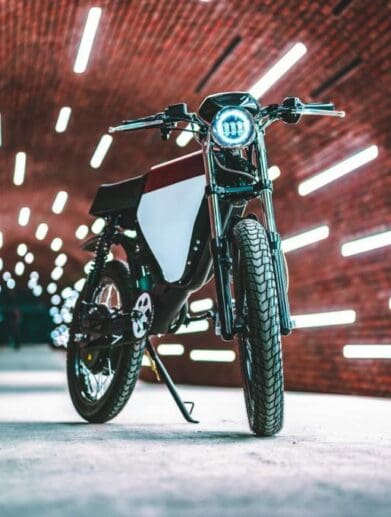 A view of electric motorcycle available in California with rebates
