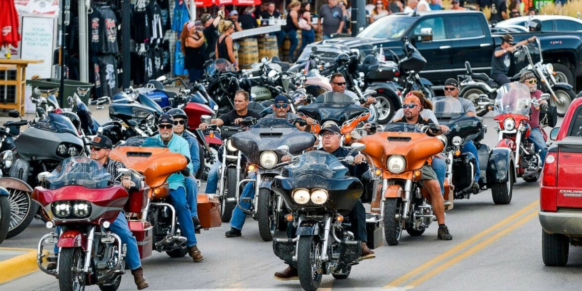 A view of the Sturgis motorcycle rally