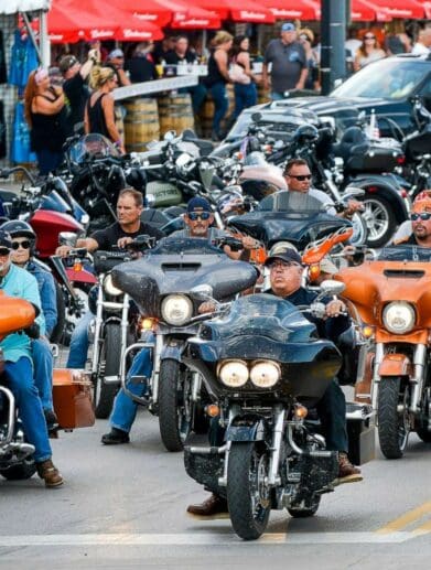 A view of the Sturgis motorcycle rally