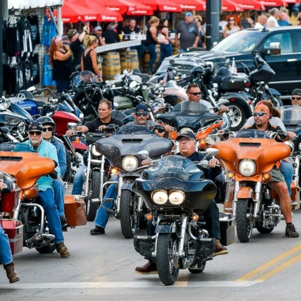 A view of the Sturgis motorcycle rally