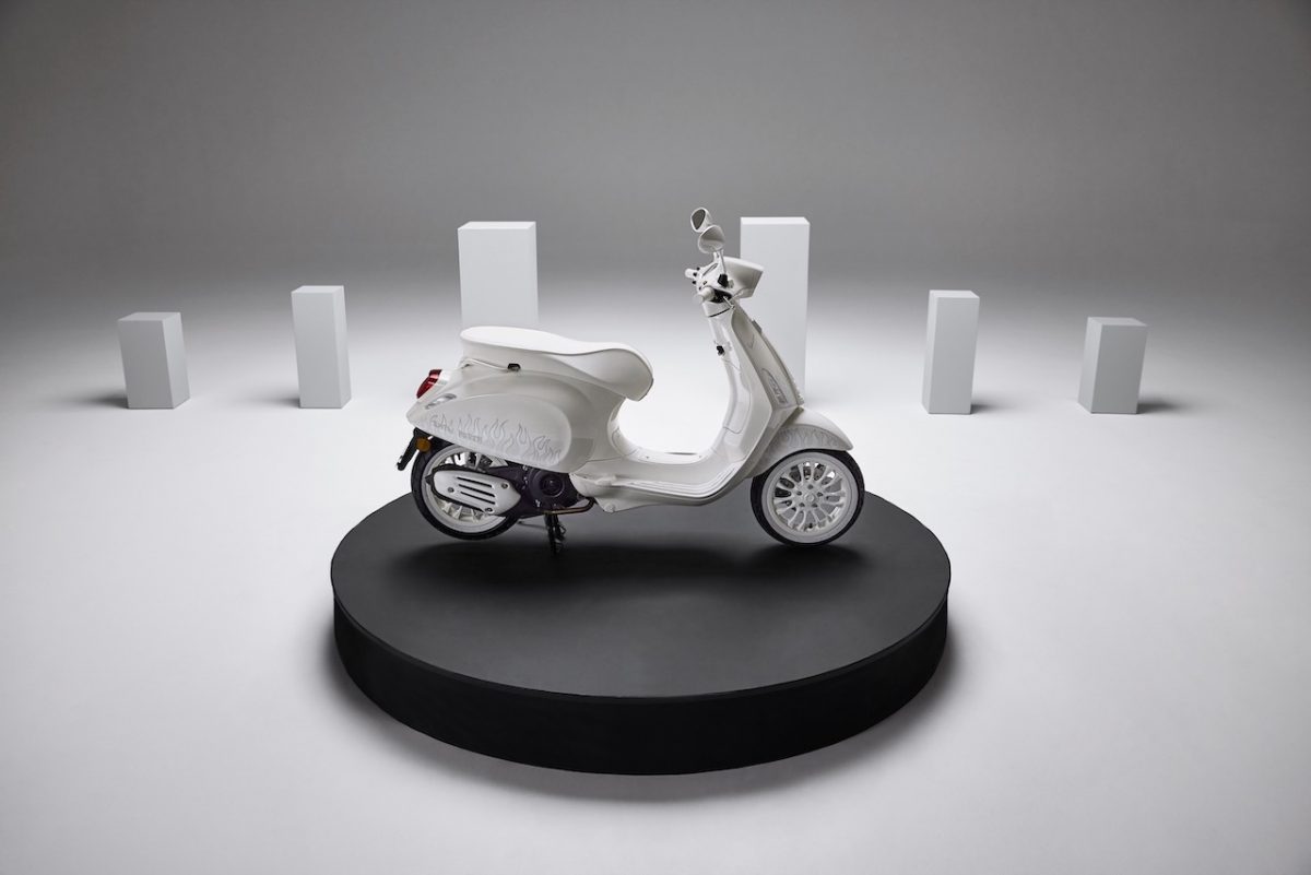A view of Justin Bieber's recent collaboration with Vespa, including his use of a machine pre-collab