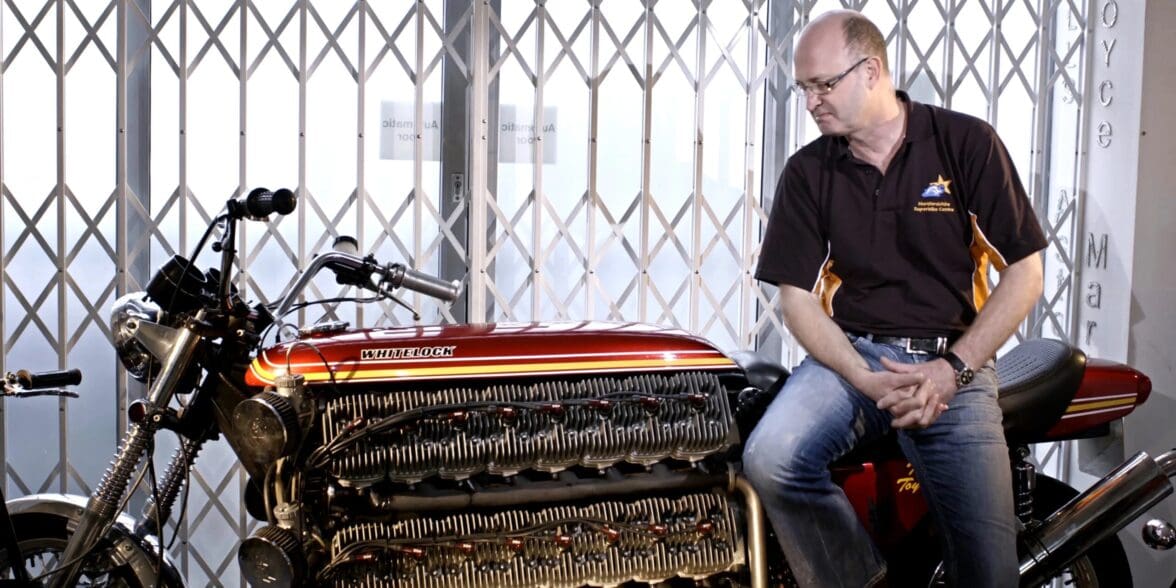 A motorcycle with 48 cylinders called the tinker toy