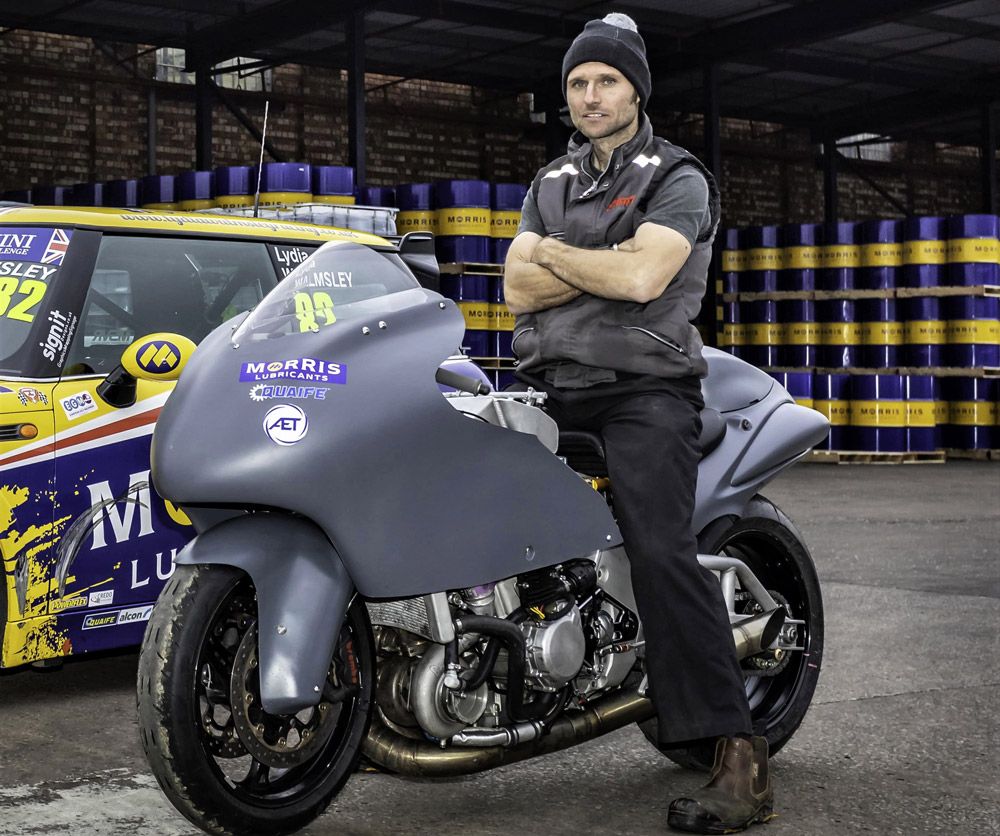 A view of Guy Martin attempting a speed record