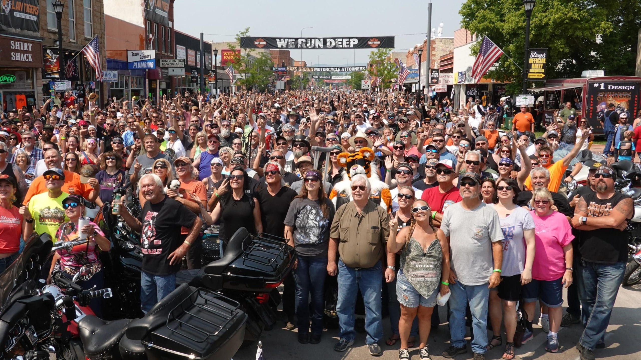 A view of the Sturgis motorcycle rally