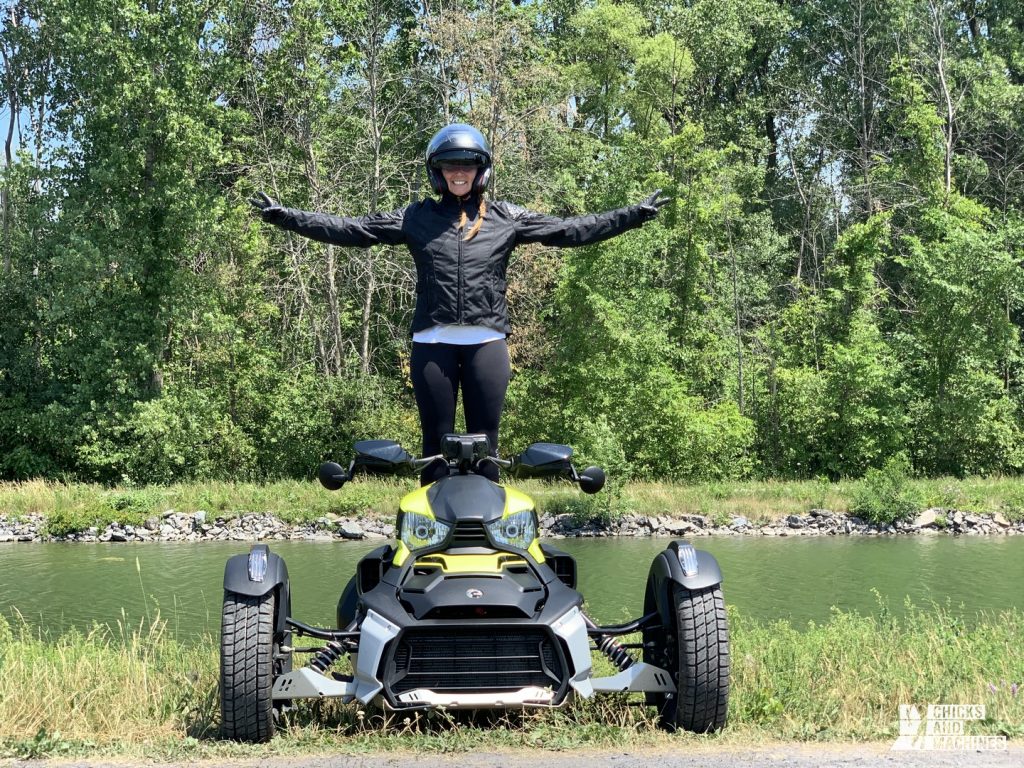 A view of international female ride day riders from all walks of life in connection with Can Am