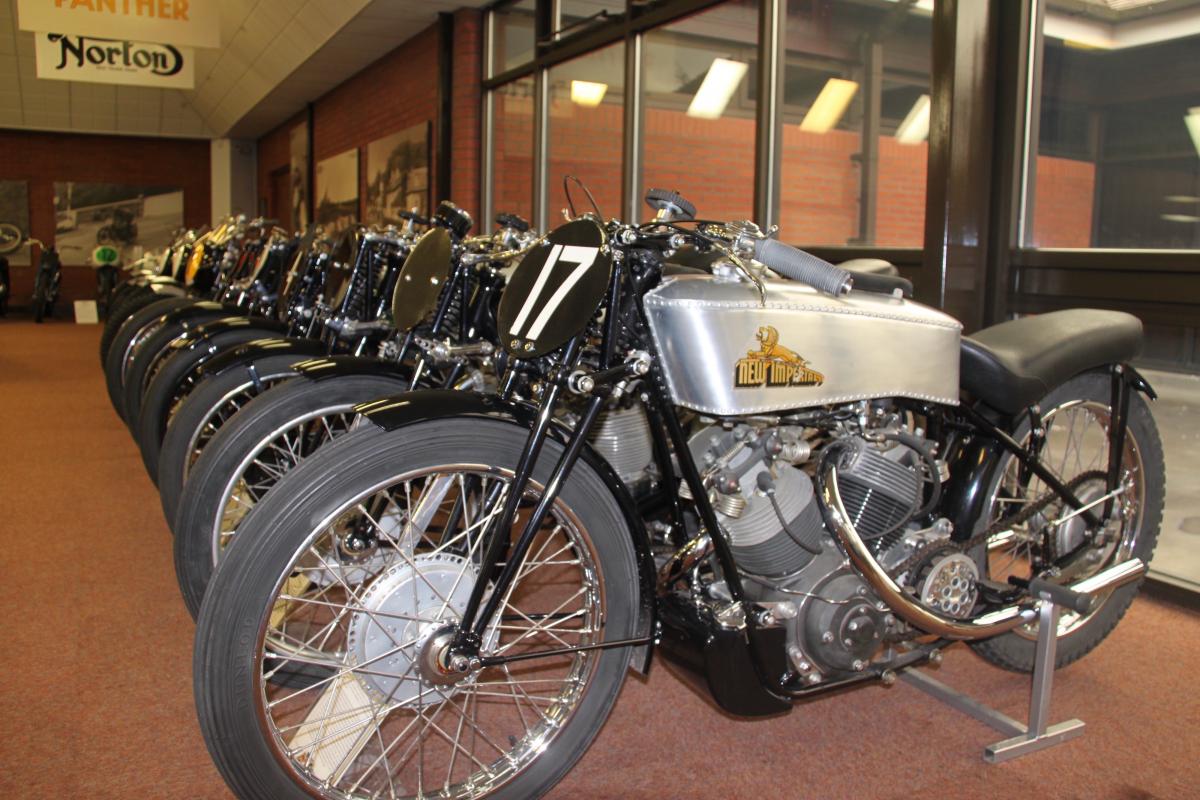 A view of retro and classic bikes available for a gander at the National Motorcycle Museum
