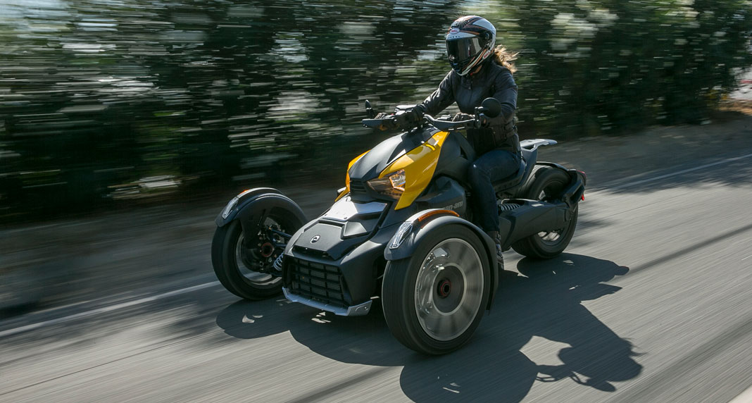 A view of international female ride day riders from all walks of life in connection with Can Am