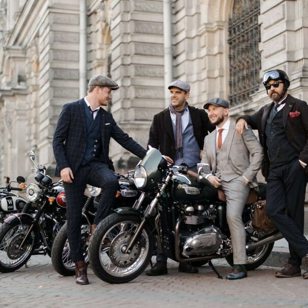 A view of the riders connected to the Distinguished Gentlleman's Ride, as well as relevant adverts related to the same from a recent press release from The Distinguished Gentleman's Ride