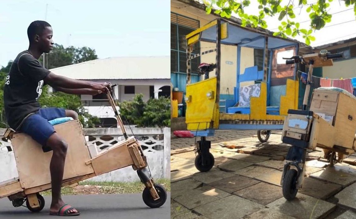 A view of Solar Scooter and Solar Rickshaw, created by a Ghanaian teenager named Samuel Aboagye