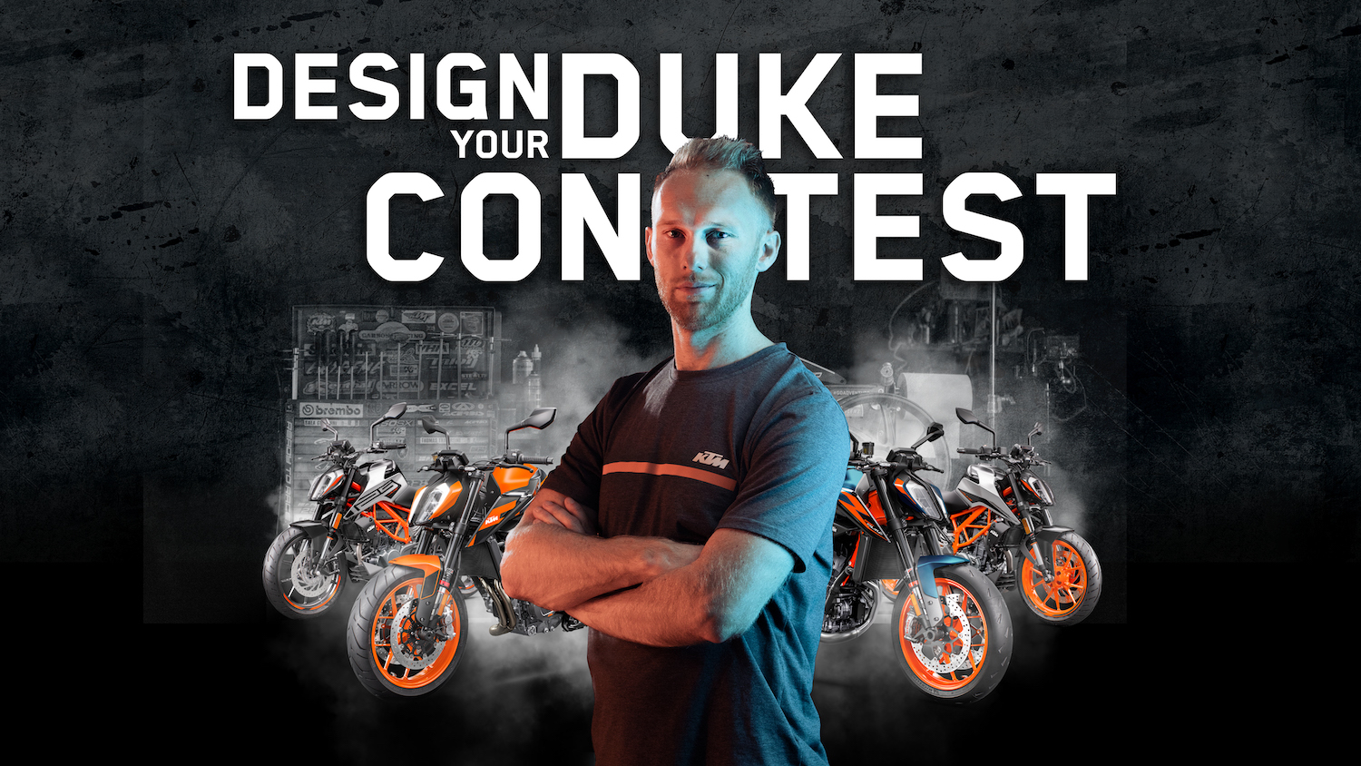 A view of KTM machines in the new #GETDUKED contest currently being run by KTM