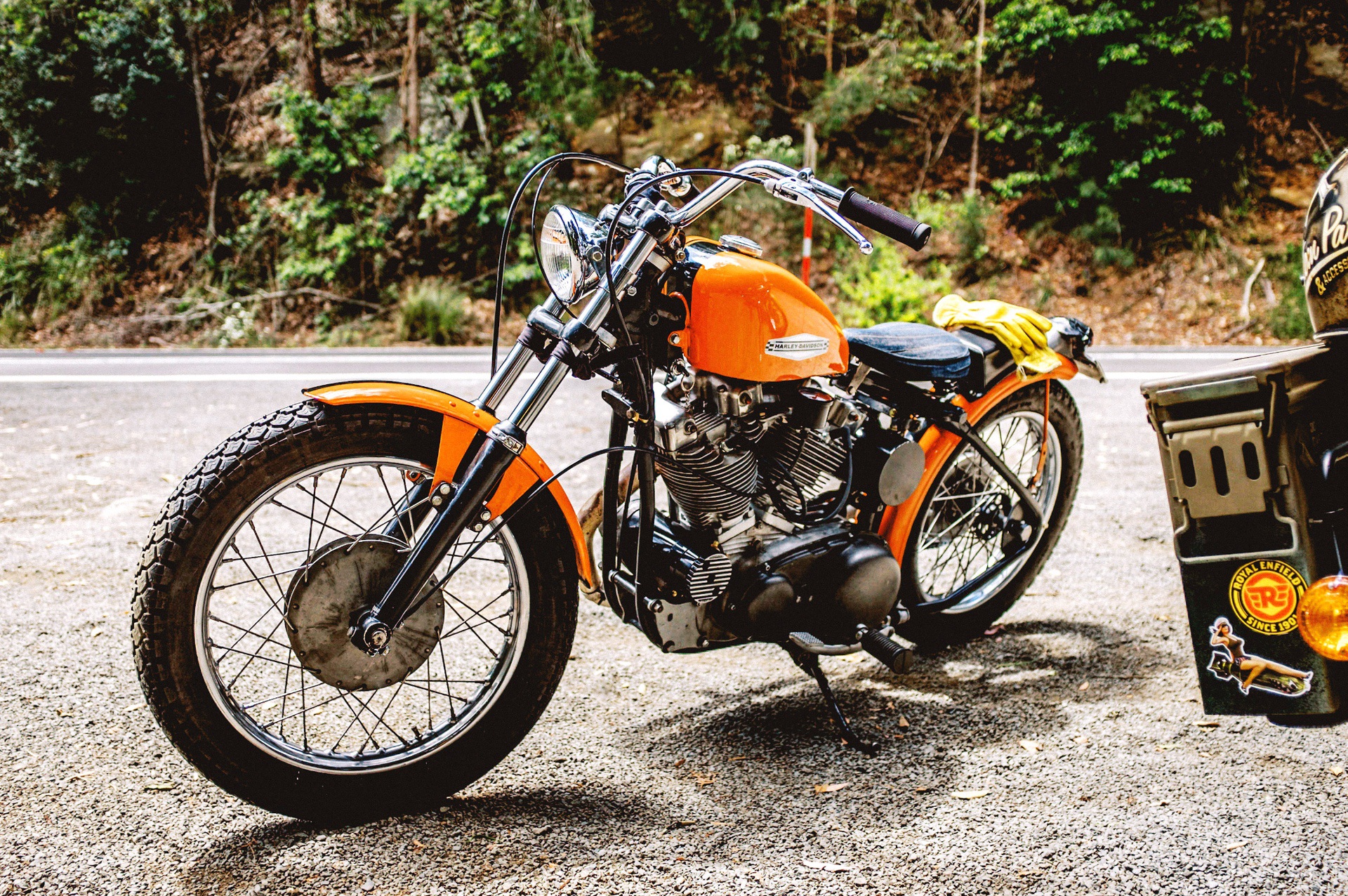 a mid-1960s Harley Davidson Sportster Custom