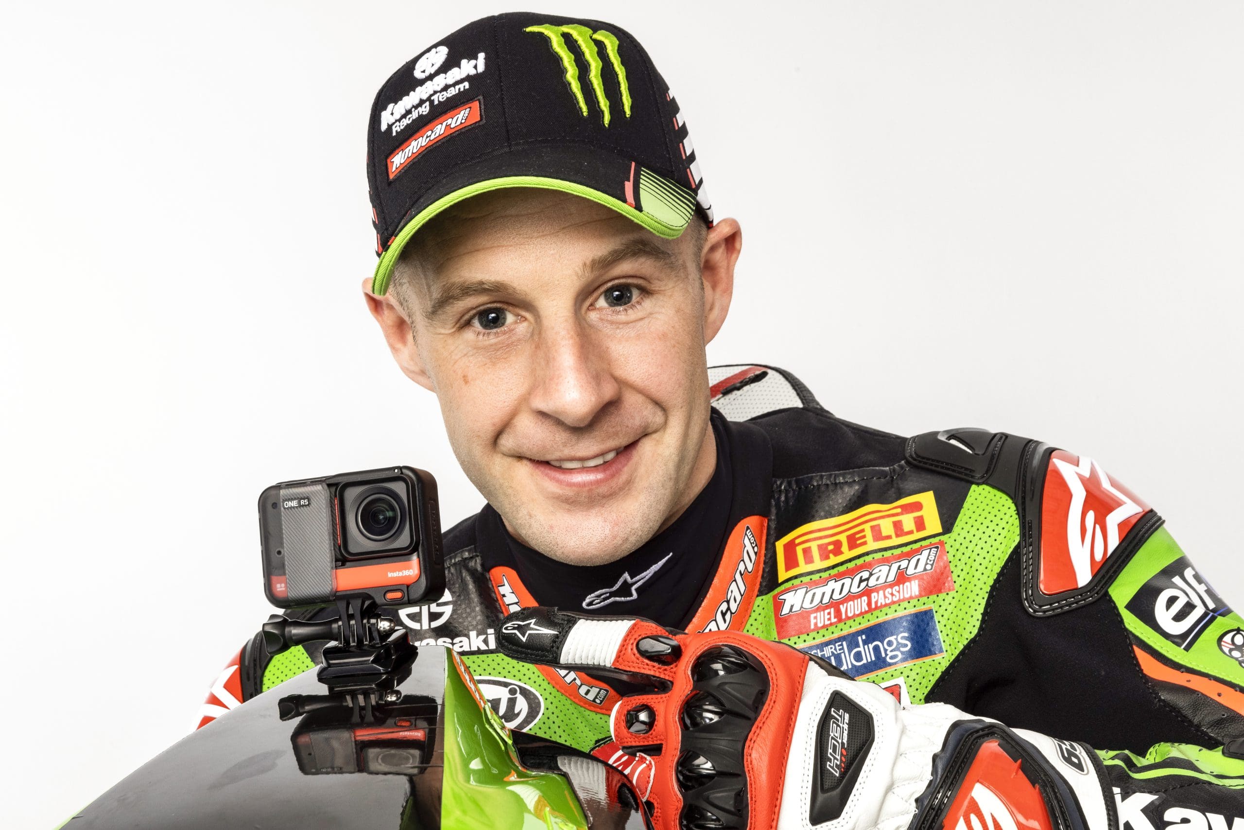 A view of the Insta360 camera offerings for 2022 WorldSBK's KRT, with Jonathan Rea and Alex Lowes filling the roles of brand ambassador.