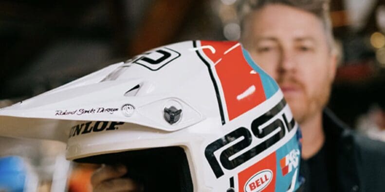 A view of the all-new graphics scheme for the MX-9 Mips Rally edition motorcycle helmet