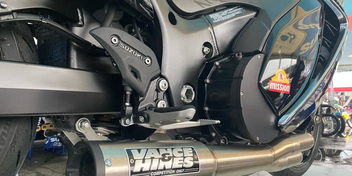 A view of the Sidewinder Exhaust system now available from Vance & Hines