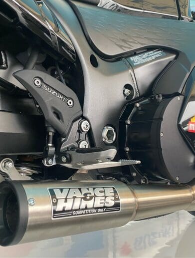 A view of the Sidewinder Exhaust system now available from Vance & Hines