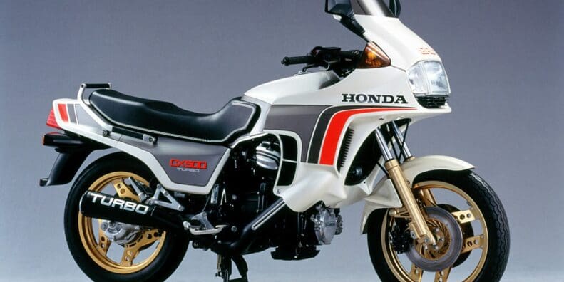 A Honda CX500 Turbo motorcycle from 1982