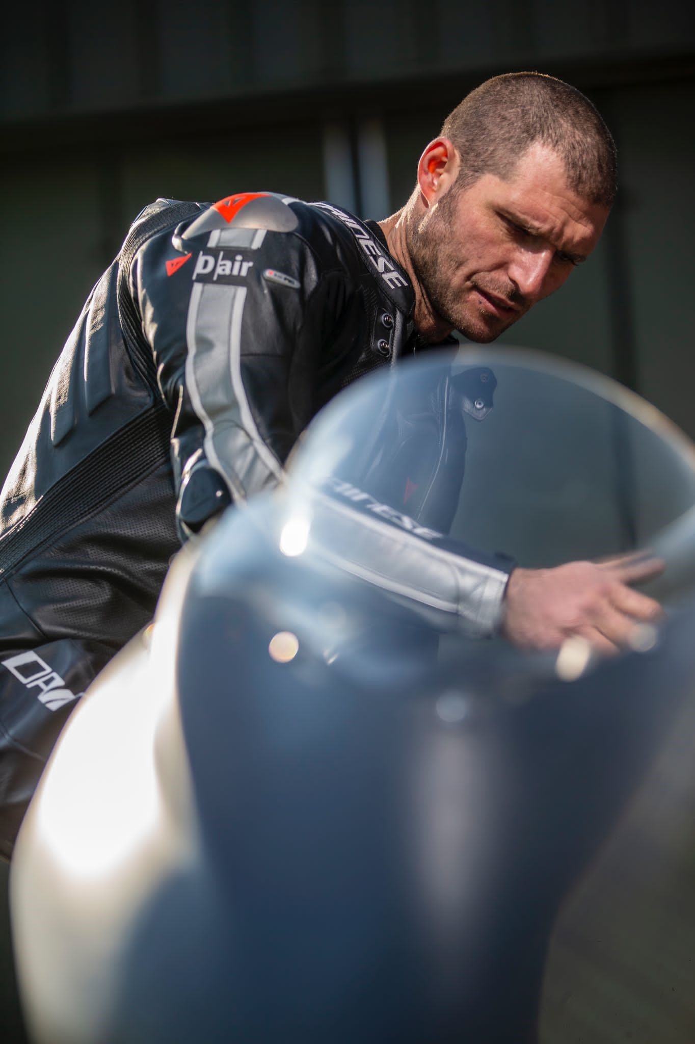 A view of Guy Martin attempting a speed record