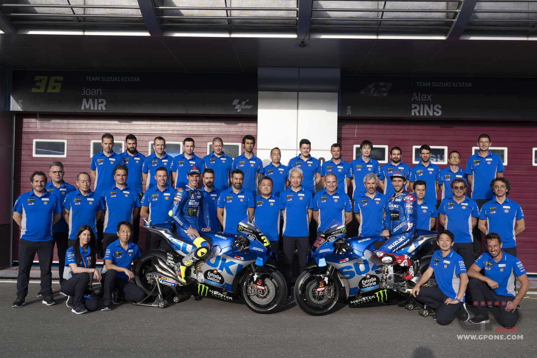 A view of the Suzuki team and Suzuki supersport machines decked out for the MotoGP track - machines that will soon e defunct with Suzuki's decision to temporarily suspend their acticitive on the circuit in a purported to save funds